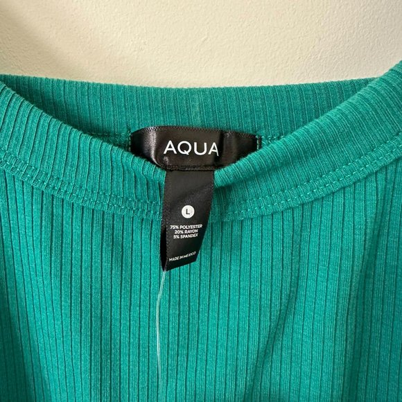 NWT Aqua Green Ribbed Tank Top - Picture 2 of 4
